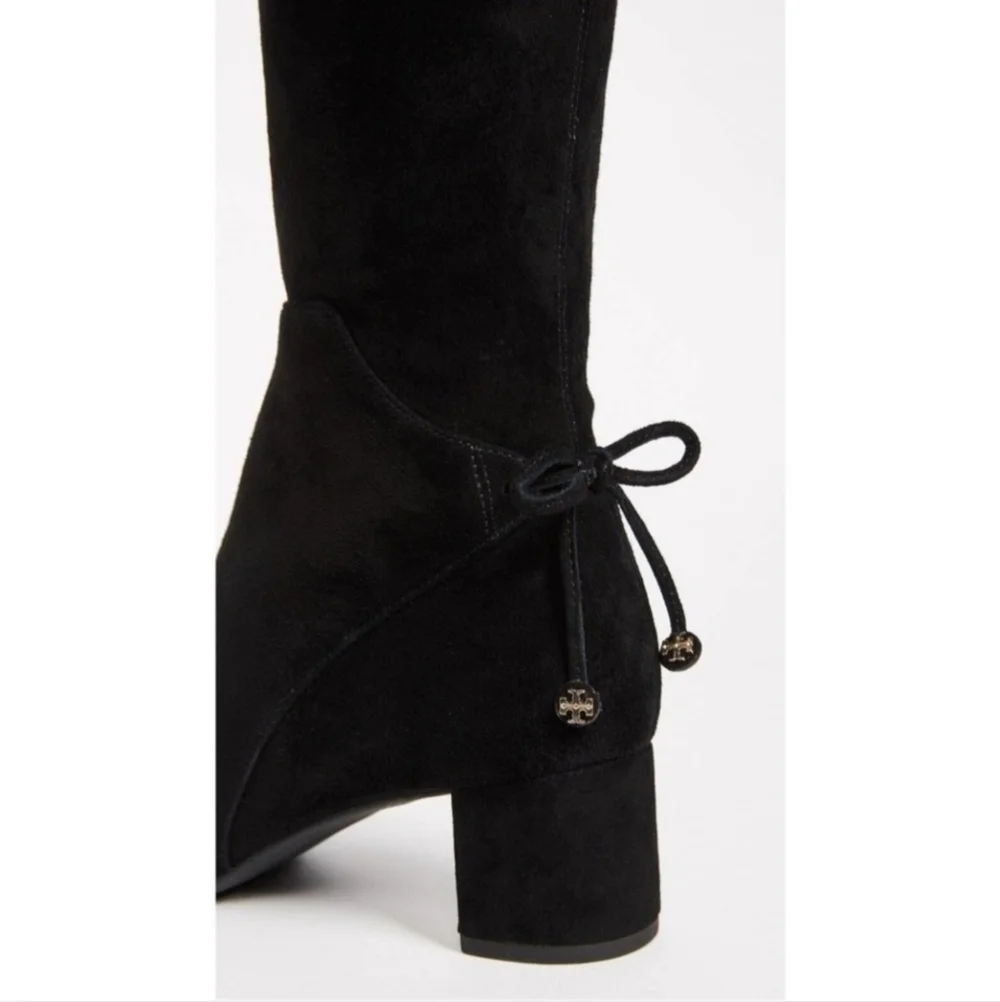 Tory Burch Laila Black Suede Otk Over The Knee Boots